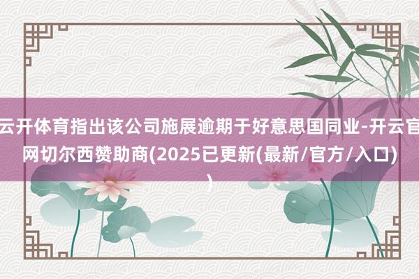 云开体育指出该公司施展逾期于好意思国同业-开云官网切尔西赞助商(2025已更新(最新/官方/入口)