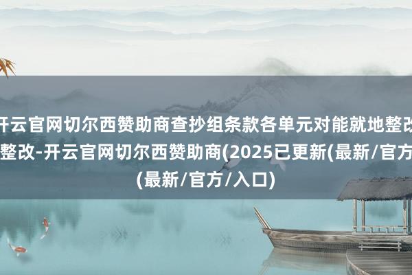 开云官网切尔西赞助商查抄组条款各单元对能就地整改的立即整改-开云官网切尔西赞助商(2025已更新(最新/官方/入口)