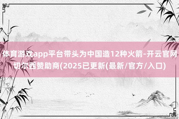 体育游戏app平台带头为中国造12种火箭-开云官网切尔西赞助商(2025已更新(最新/官方/入口)