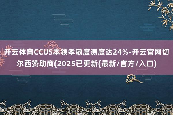 开云体育CCUS本领孝敬度测度达24%-开云官网切尔西赞助商(2025已更新(最新/官方/入口)